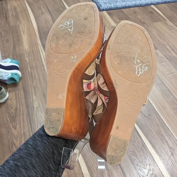 LUCKY BRAND Women's Brown Gladiator Platform Wedge Sandal. Size 10. - Picture 5 of 7
